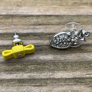 Marc Jacobs Earrings mix tone mismatch set Bow and Pineapple post Women Earrings